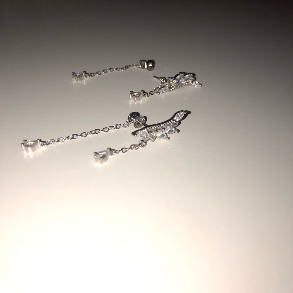 Bling Earrings with Interchangeable Dangling Back - Picture 3 of 5